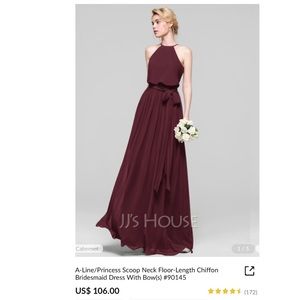 A-Line Floor-Length Chiffon Bridesmaid Dress
